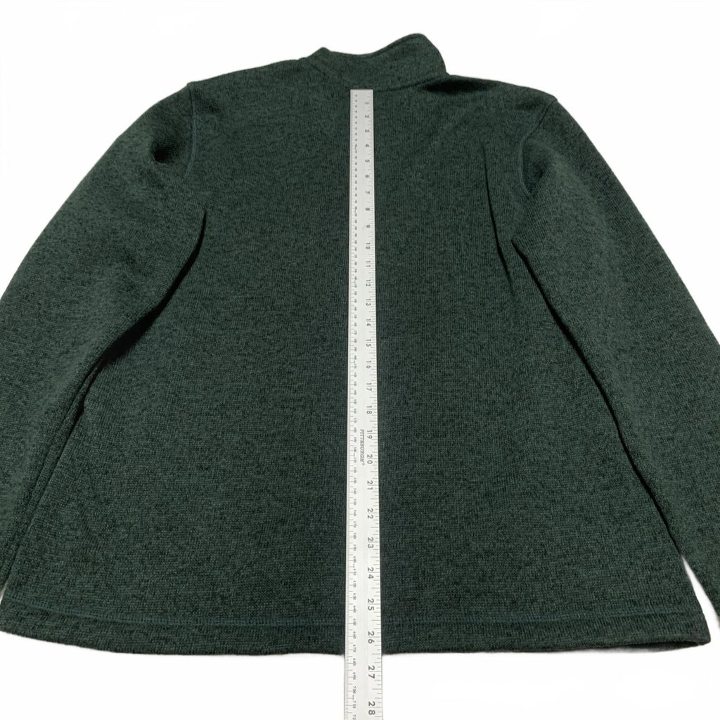 Eddie Bauer Men's Medium Dark Green Quarter Zip Fleece Pullover