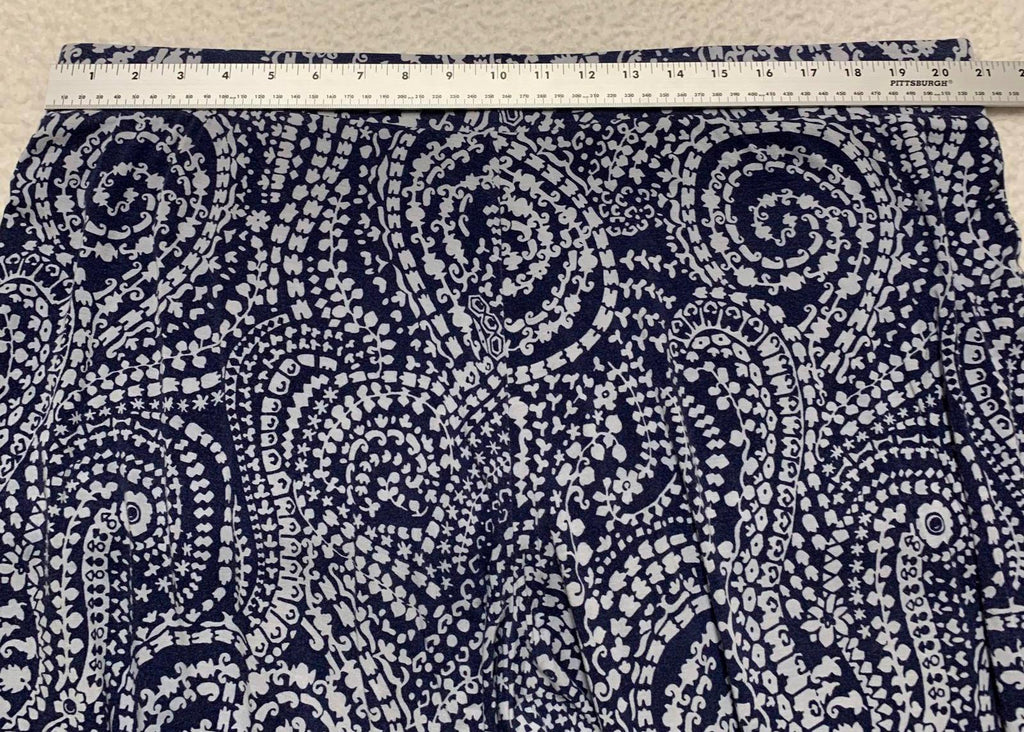 Charter Club Weekend Women's 3X Navy Abstract Print Wide-Leg Pants W41