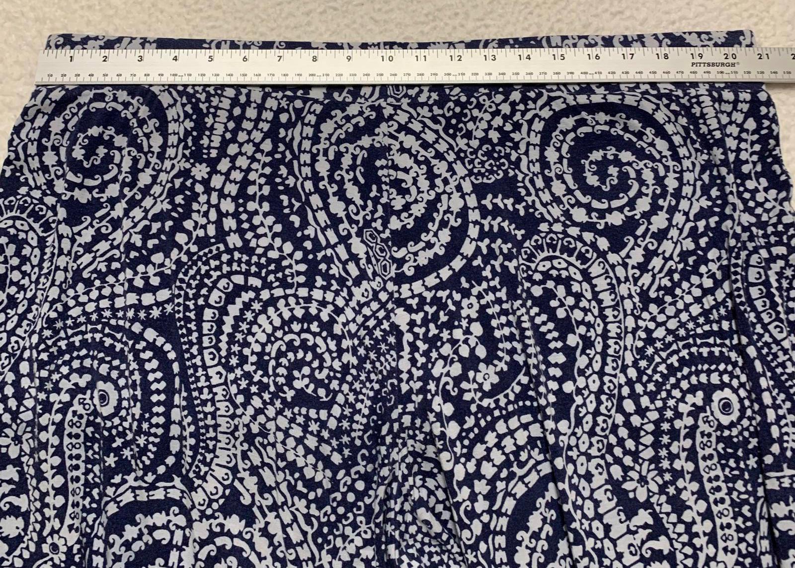 Charter Club Weekend Women's 3X Navy Abstract Print Wide-Leg Pants W41