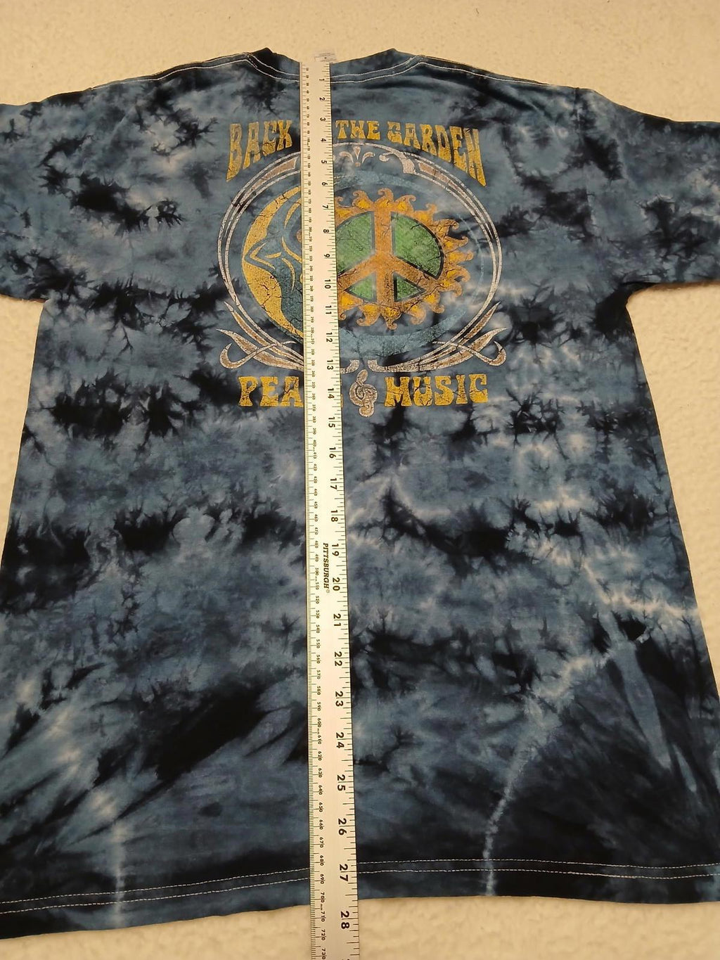 M&O Gold Unisex Sz M Blue Woodstock T-Shirt Music & Peace