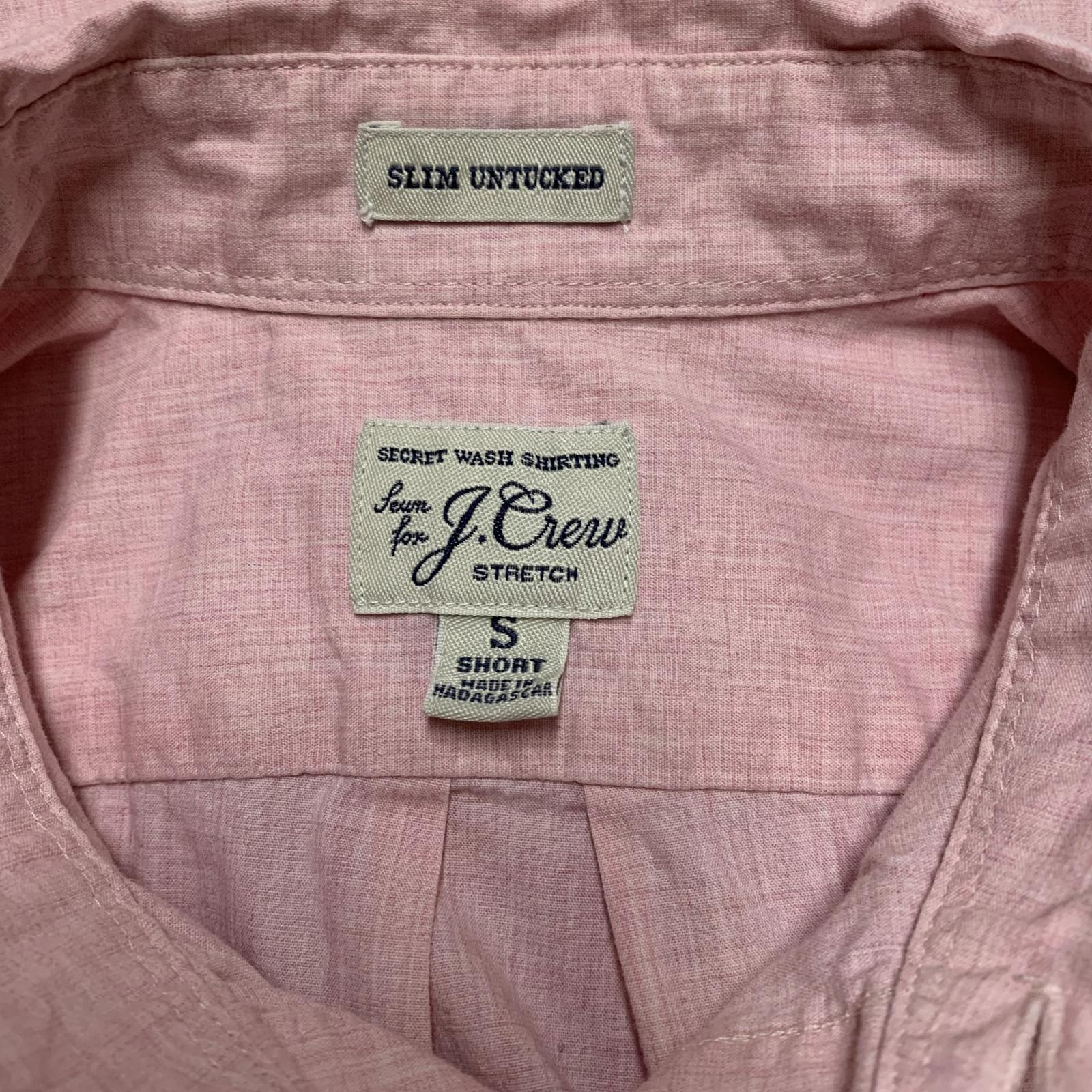 J Crew Long Men’s Small Short Pink Button-Up Shirt Slim Fit