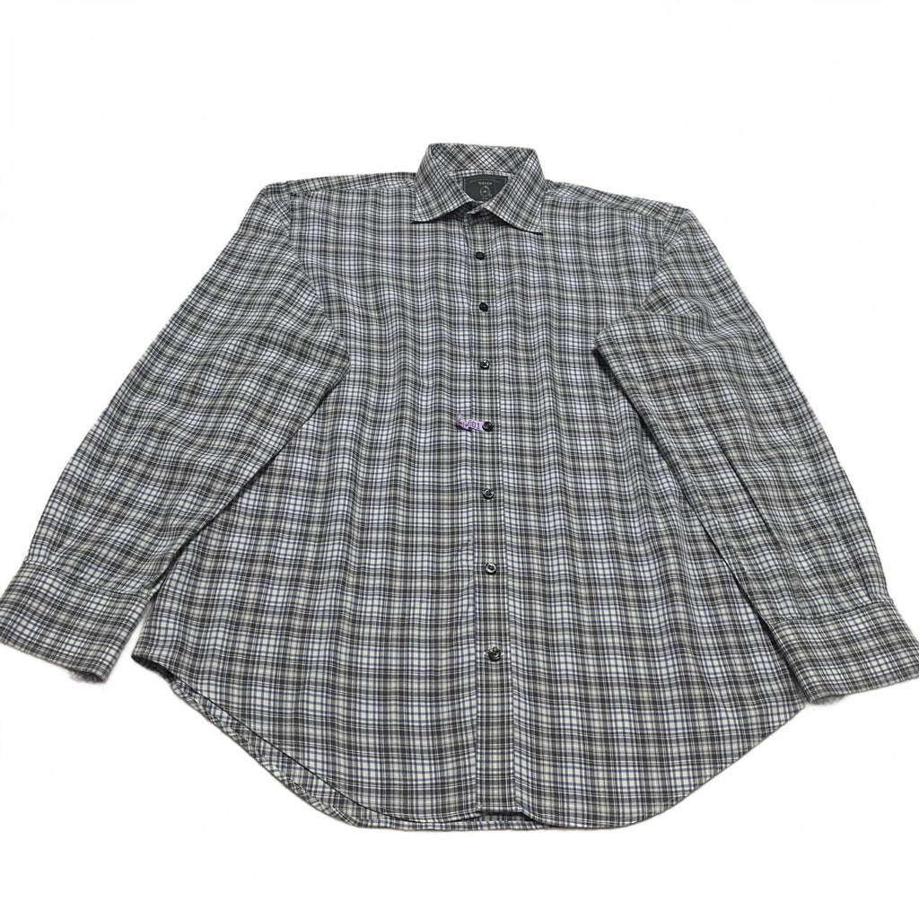 Maker Company Mens Size Large Black Gray Classic Plaid Shirt