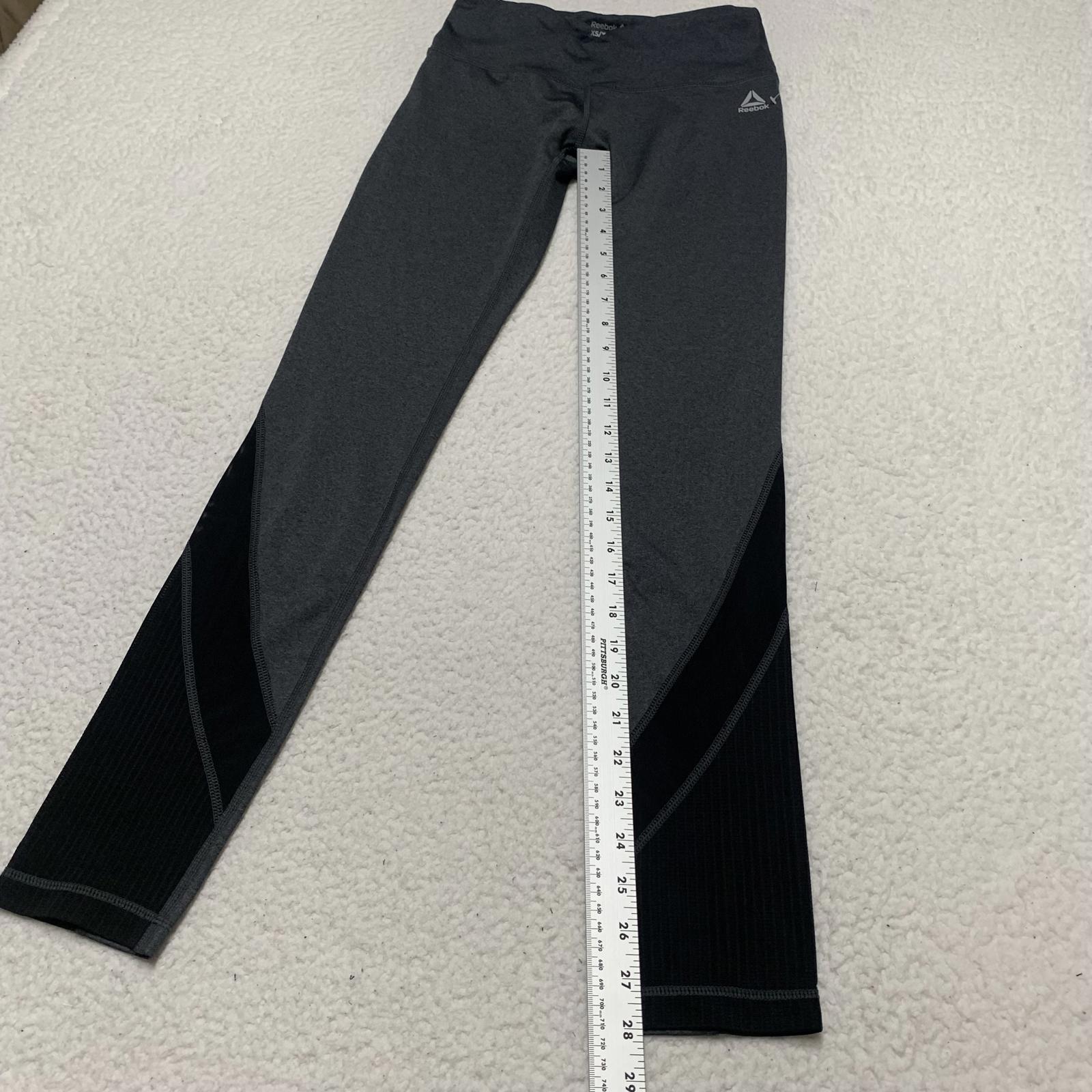 Reebok Women's Size X-Small Gray Black Athletic Leggings