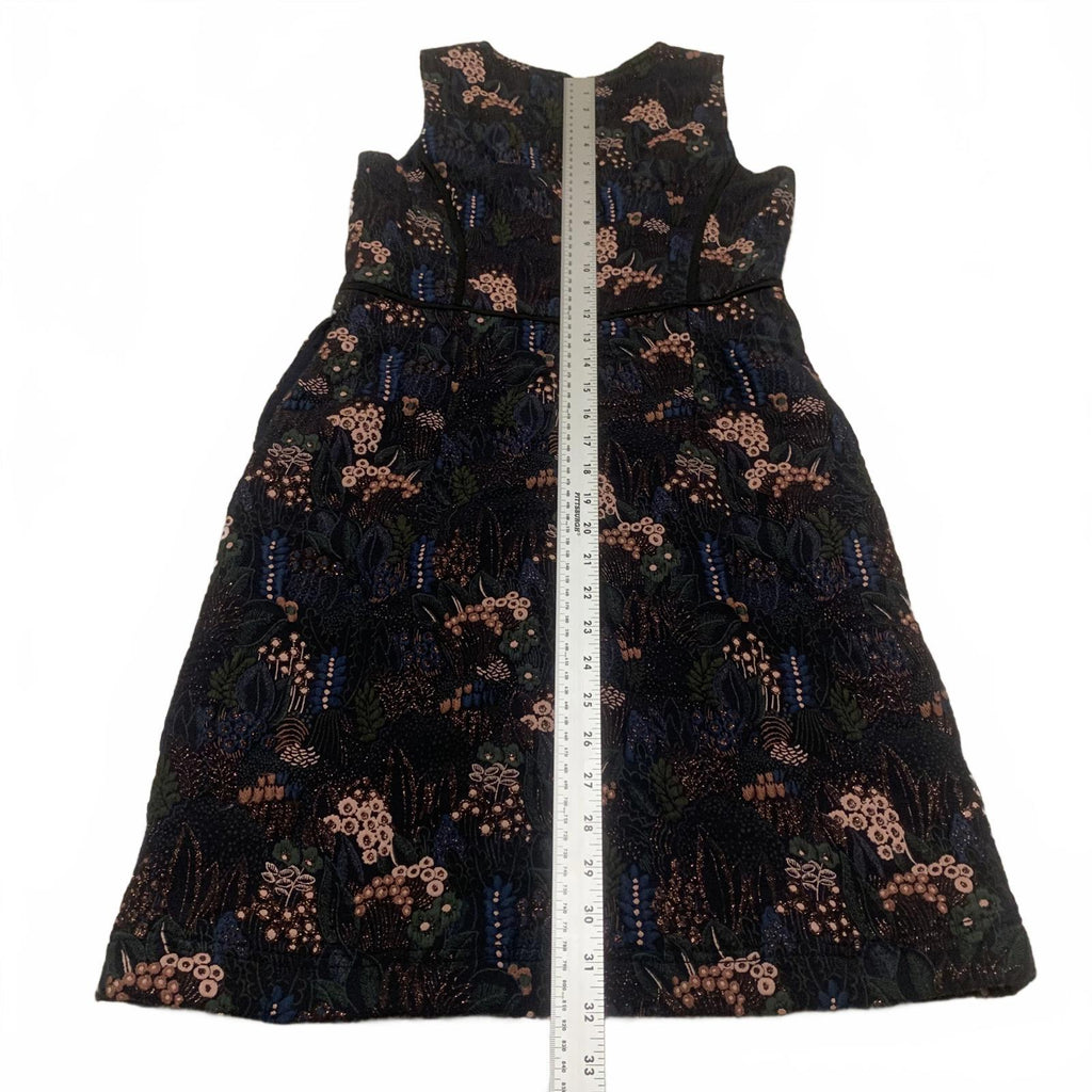 Ann Taylor Petite Women's Size 0P Black Floral Pattern Sleeveless Mini Dress