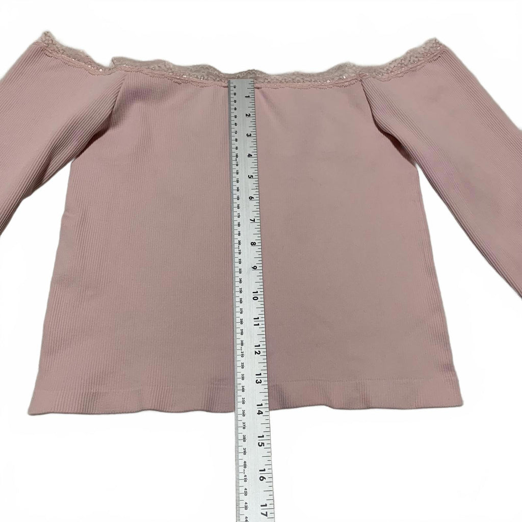 Charlotte Russe Women's Size XL Pink Off Shoulder Long Sleeve Top