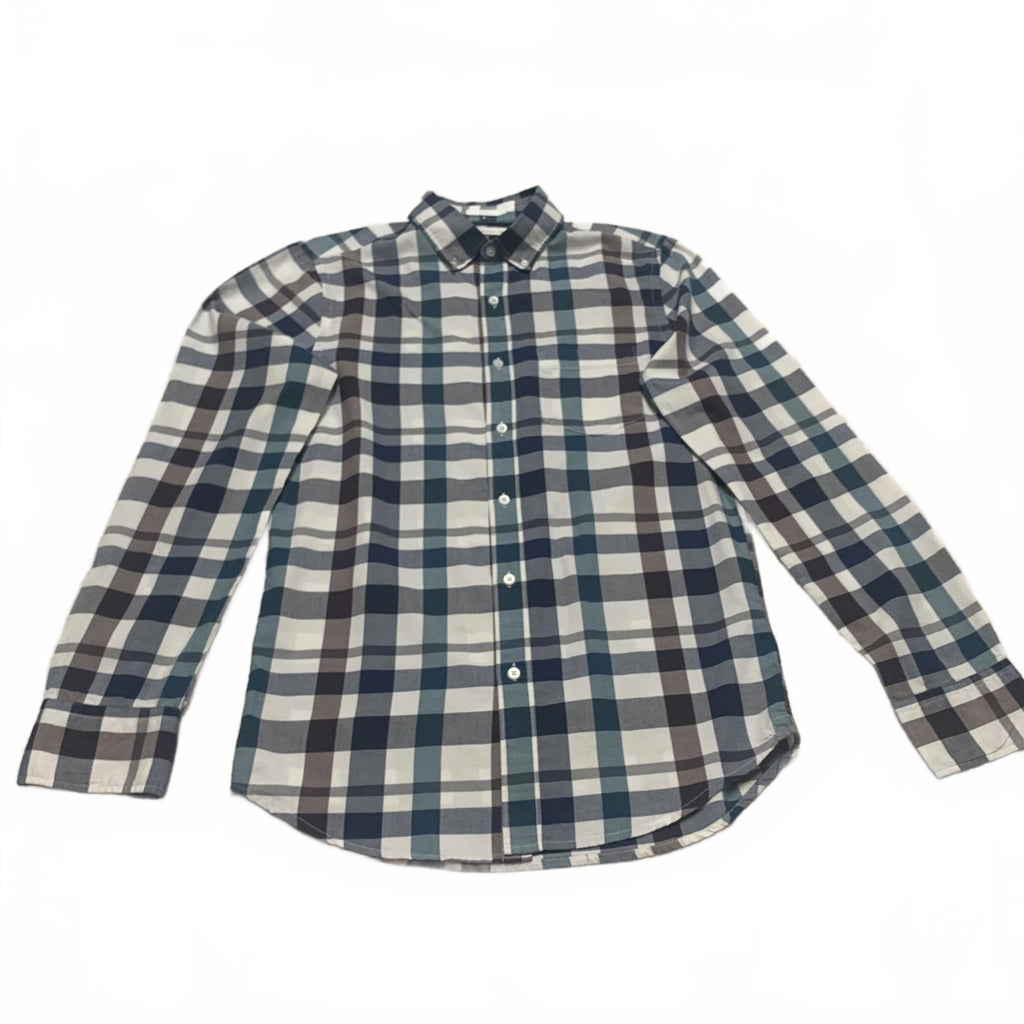 Hawker Rye Mens Size Small Blue Green Slim Fit Plaid Shirt