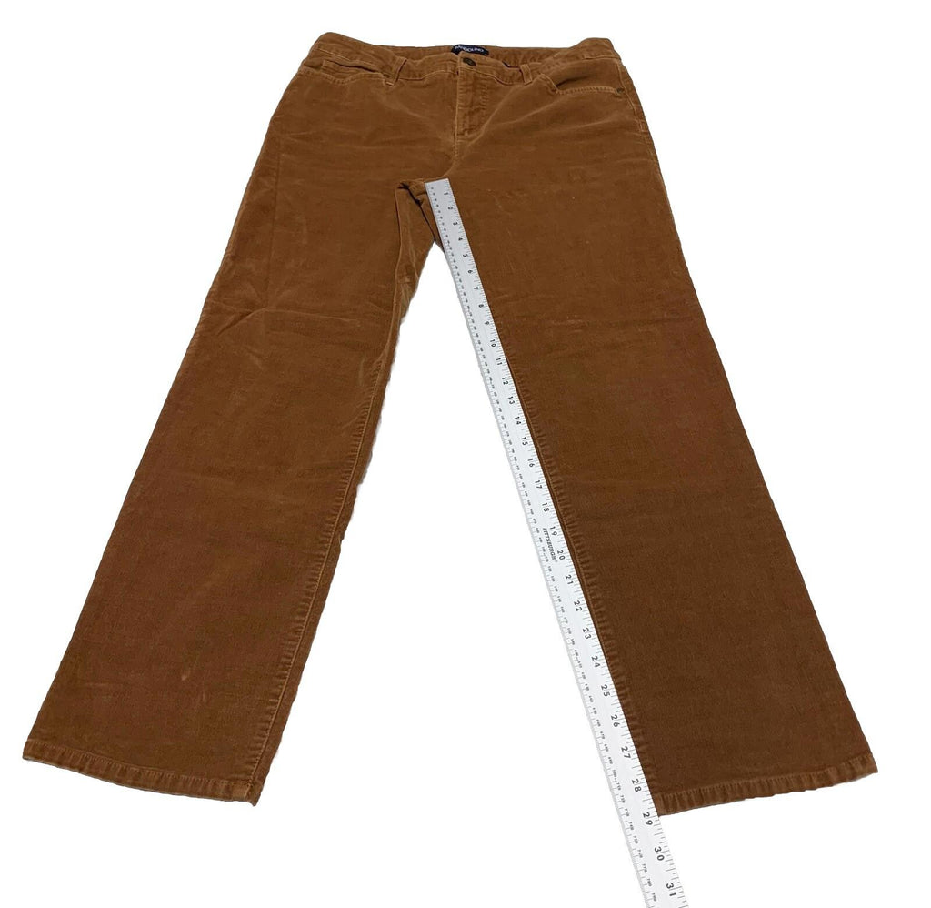 Bandolino Women's Corduroy Pants Sz 12 Brown Mandie Style  Straight Leg