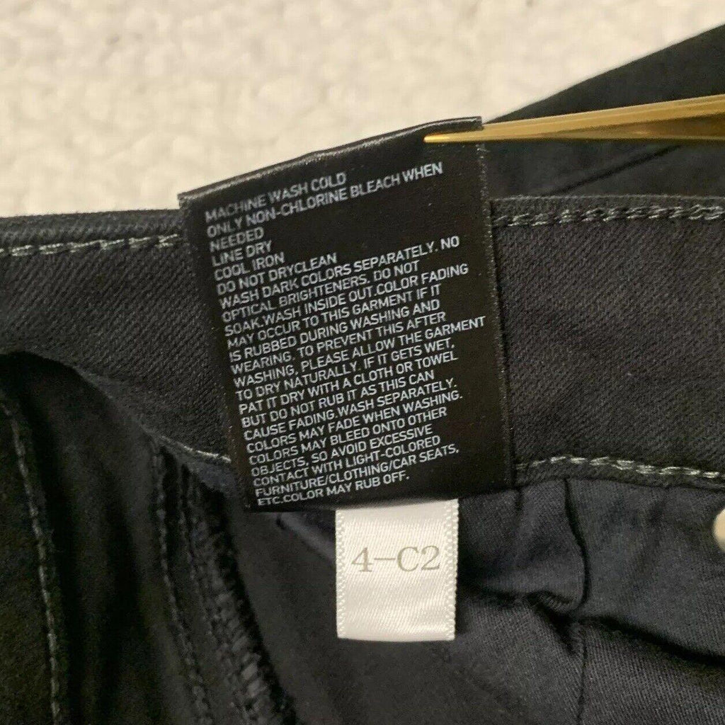 Uniqlo Men's Size 27x 26.75 Black Skinny Jeans Mid Rise Denim Cotton Blend