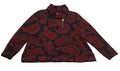 Croft & Barrow Womens Petite XL Red Black Paisley Floral Zip Sweater Long Sleeve