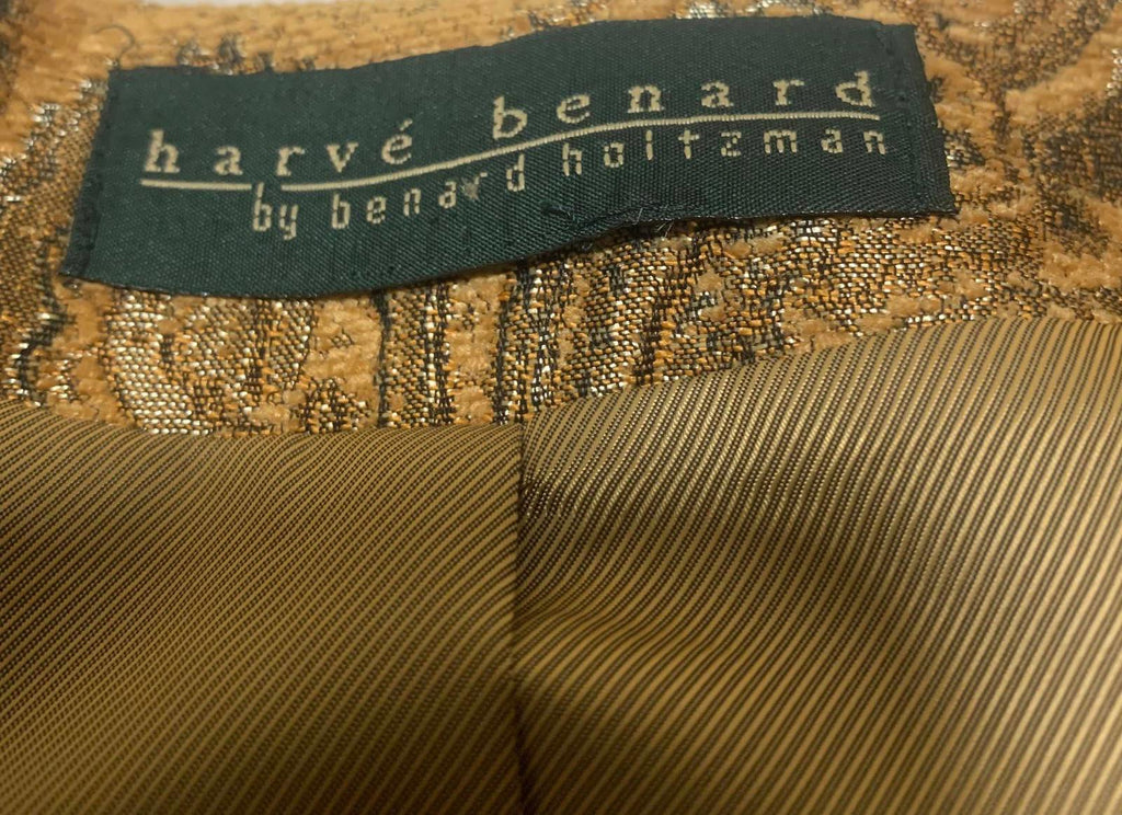 Harvé Benard Women's Size M/L Quilted Zip Jacket Mustard Gold Paisley Pattern