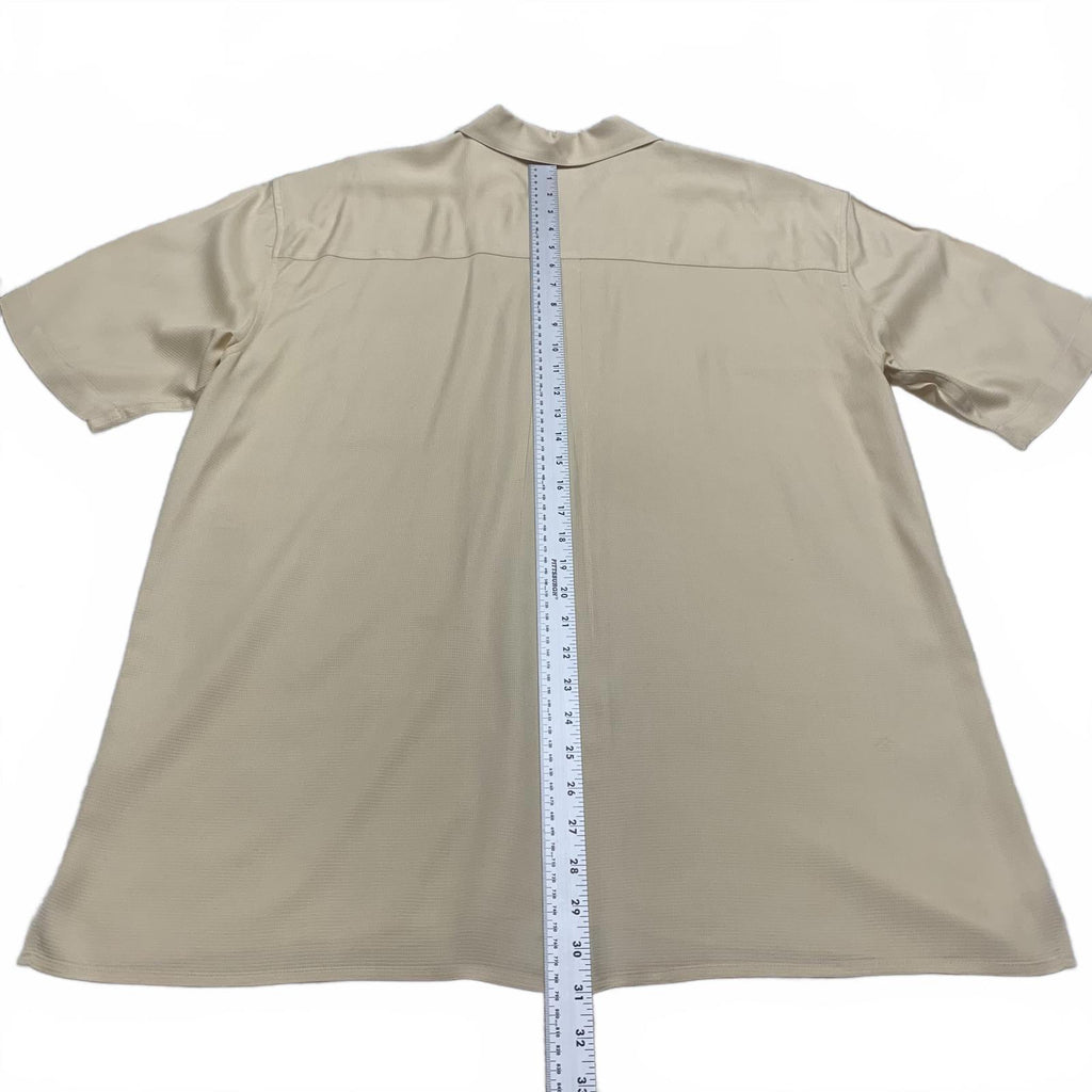 Jos. A. Bank Large Silk  Shirt Light Beige Short  Sleeves