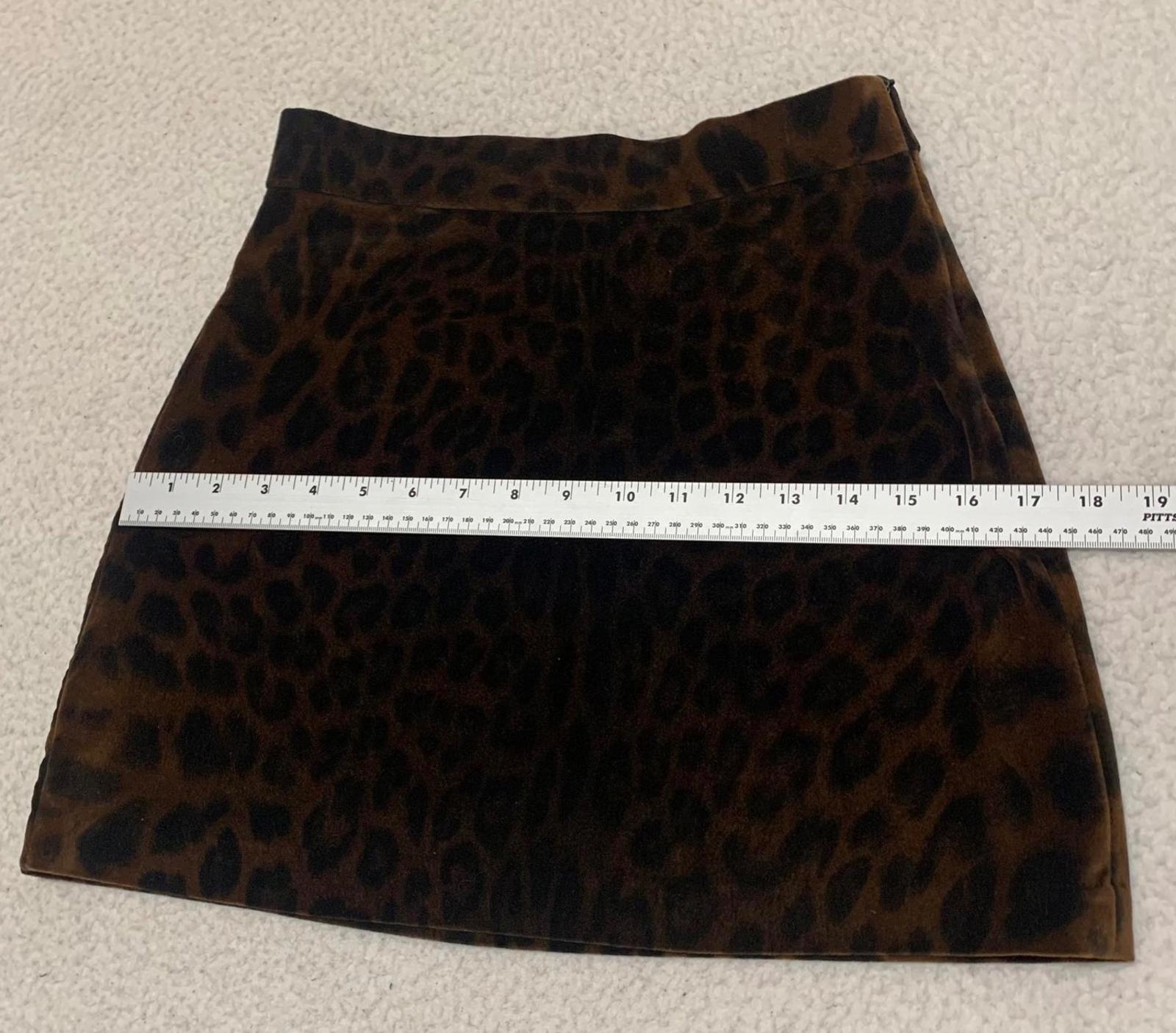 Zara TRF Women's Velvet Leopard Print Mini Skirt XS Brown Black Y2K Retro