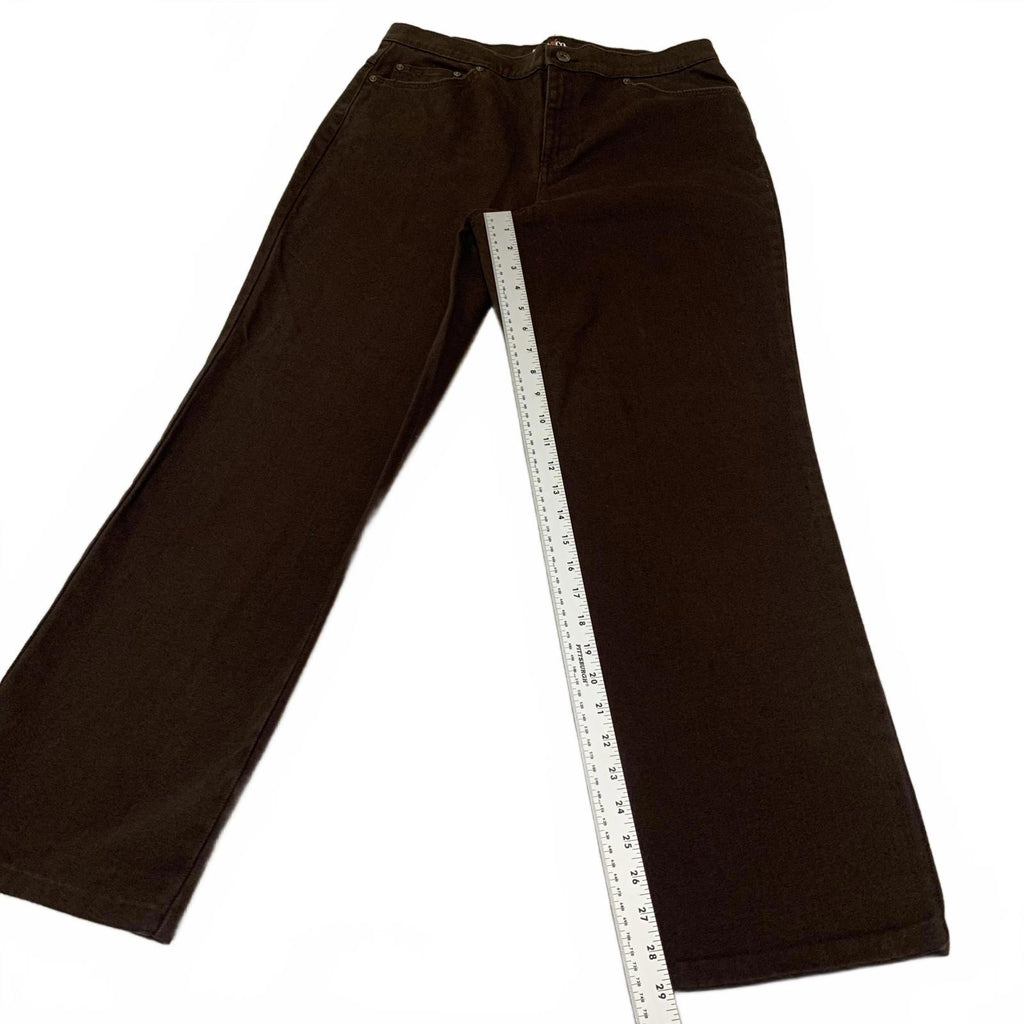 Style & Co. Women's No Size Label Easy Fit Brown Casual Pants