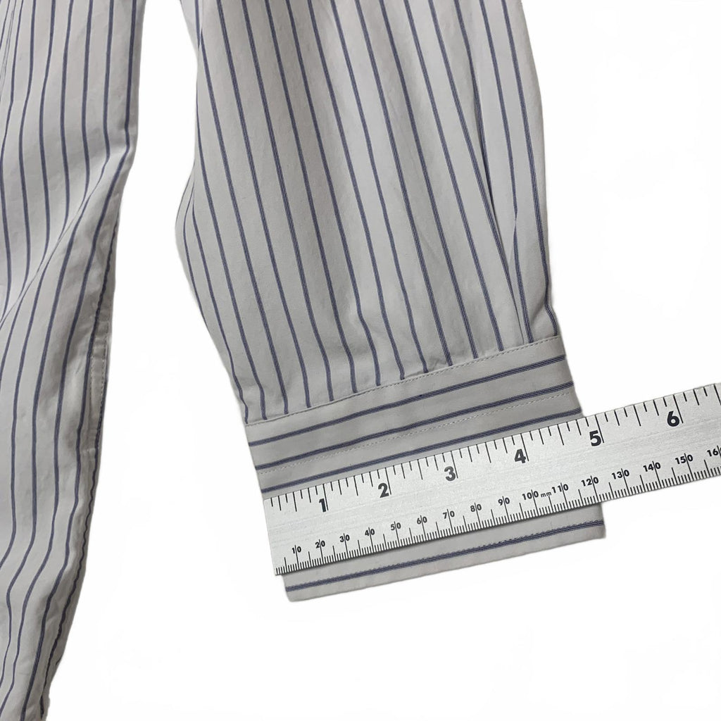 Banana Republic Men's Size XL Slim Fit White Blue Striped Button-Up Shirt