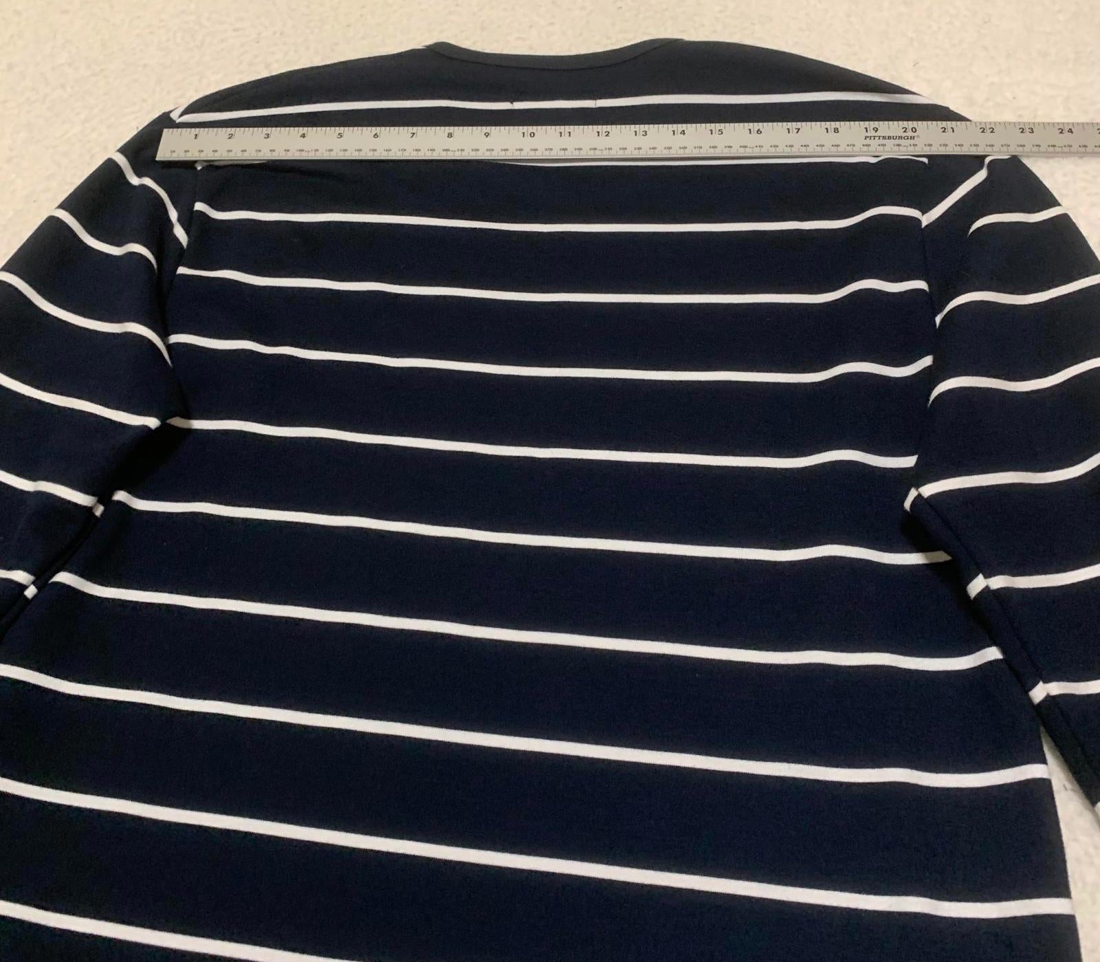 Galaxy Women's Size XXL Navy Blue White Striped Long Sleeve Shirt