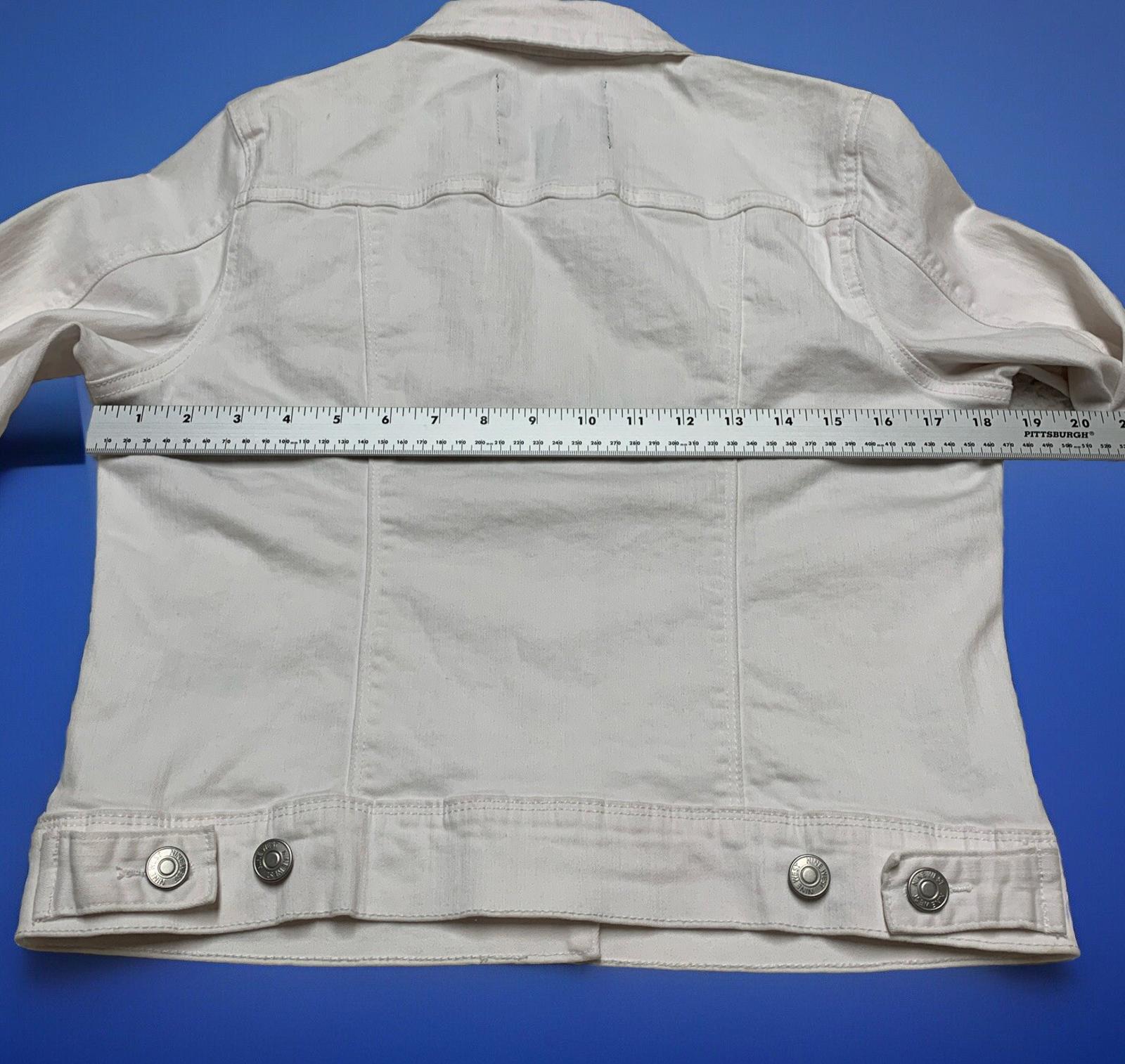 Nine West Jeans Women’s Small White Denim Sarah Jacket Buttons