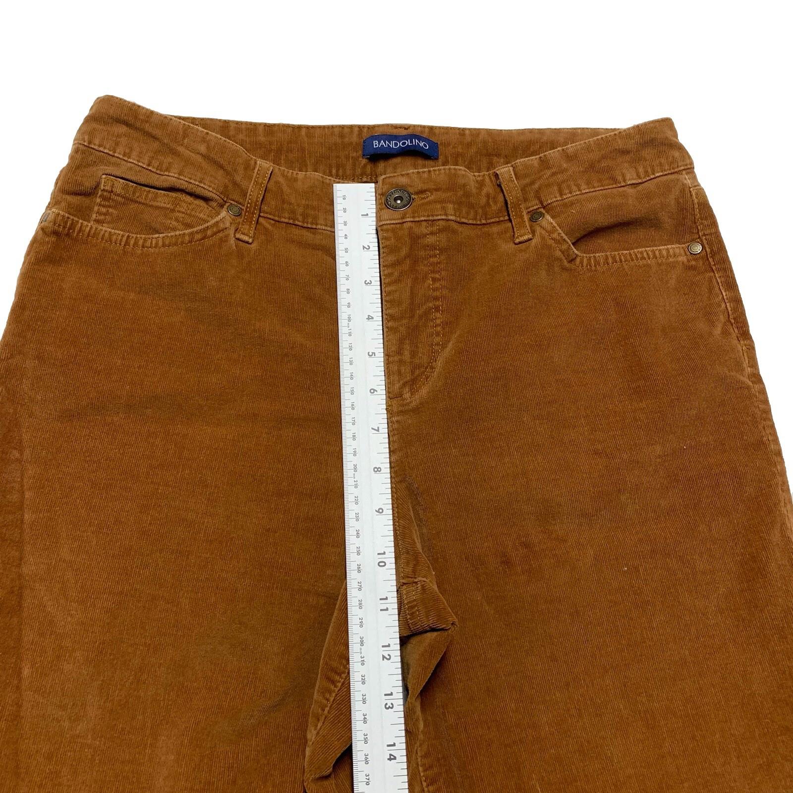Bandolino Women's Corduroy Pants Sz 12 Brown Mandie Style  Straight Leg