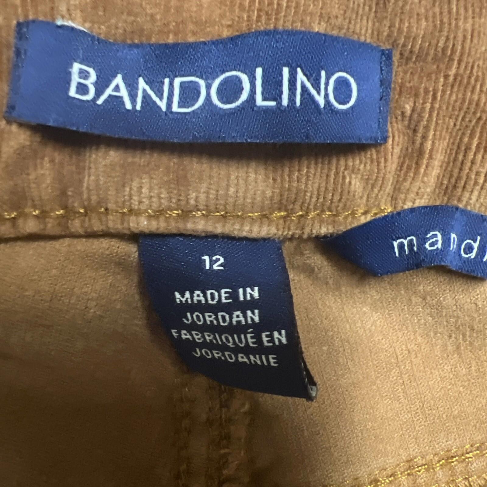 Bandolino Women's Corduroy Pants Sz 12 Brown Mandie Style  Straight Leg