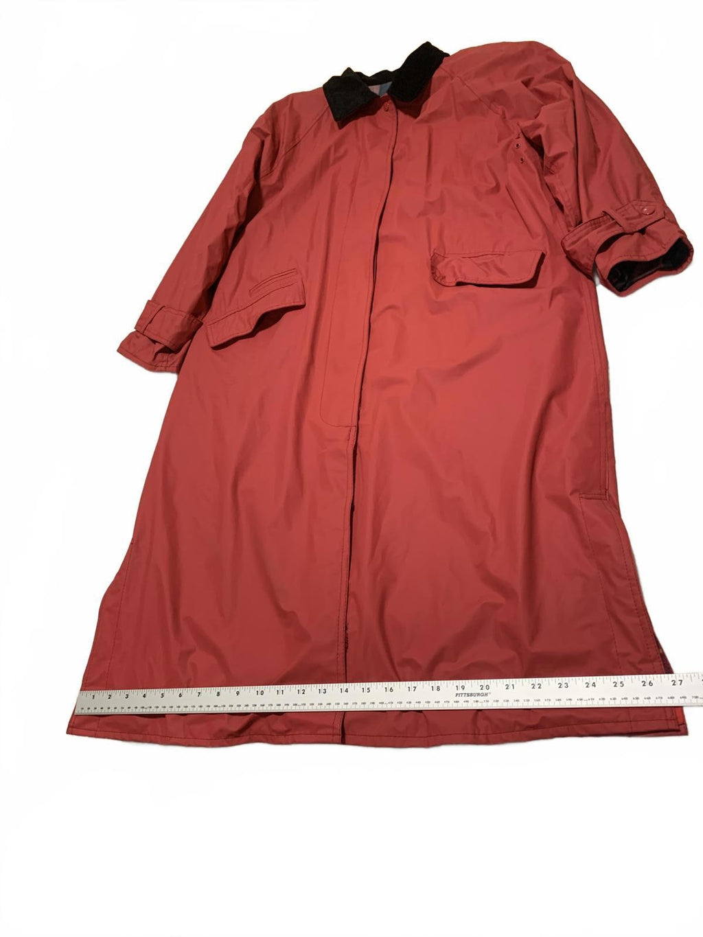 Vintage Misty Harbor Women's L Red Casual Rain Jacket Plaid Pattern PVC shell