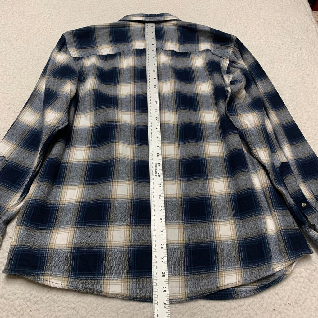 Red Head Brand Co. Men's Sz Large Blue Plaid Flannel Shirt Cotton