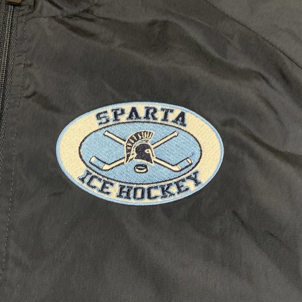 Holloway Lined Jacket Windbreaker Men's L Navy Sparta Ice Hockey Full Zip Up