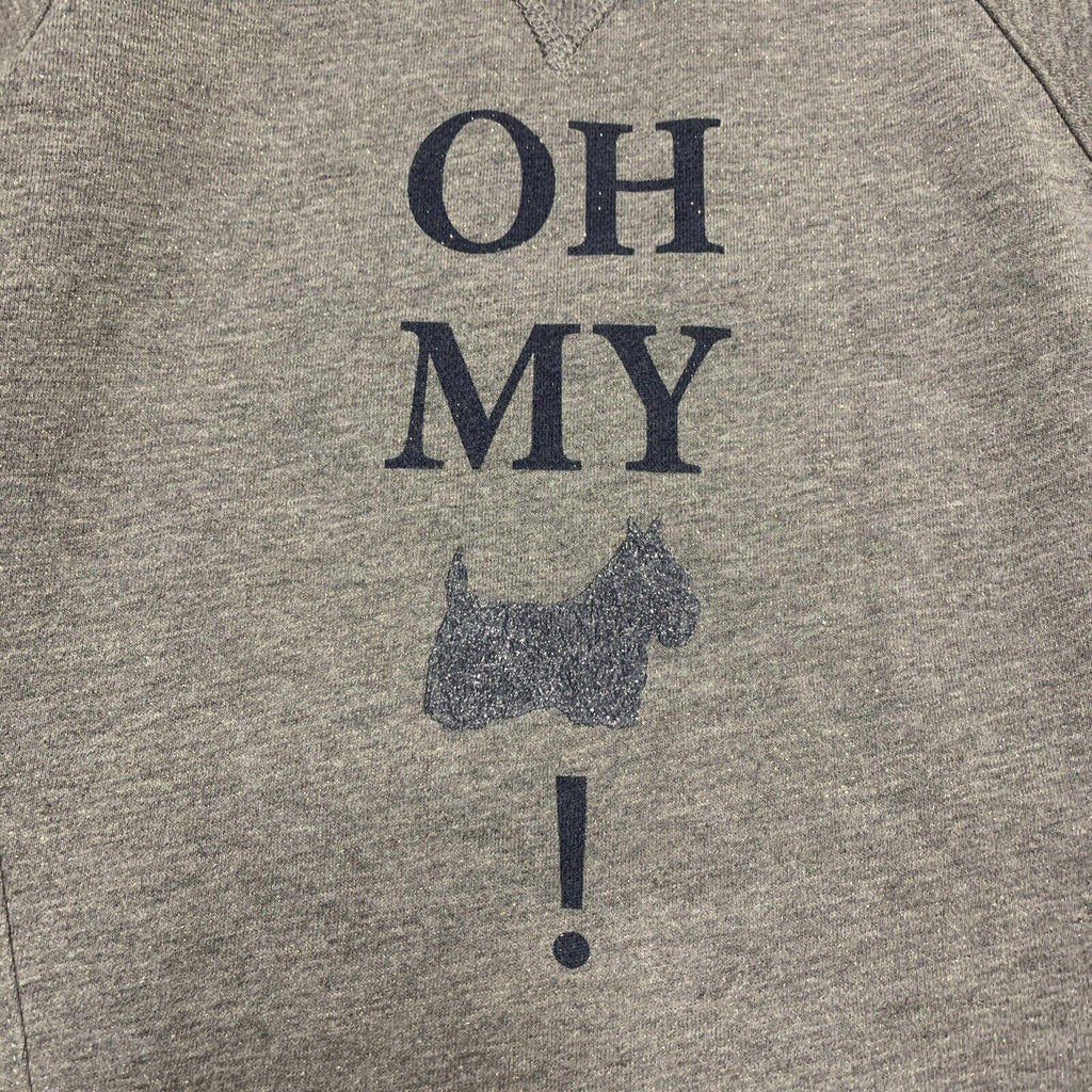 Chipie Girls Size 6 Heather Gray Fleece Sweatshirt Dress Scottish Dog Glitter