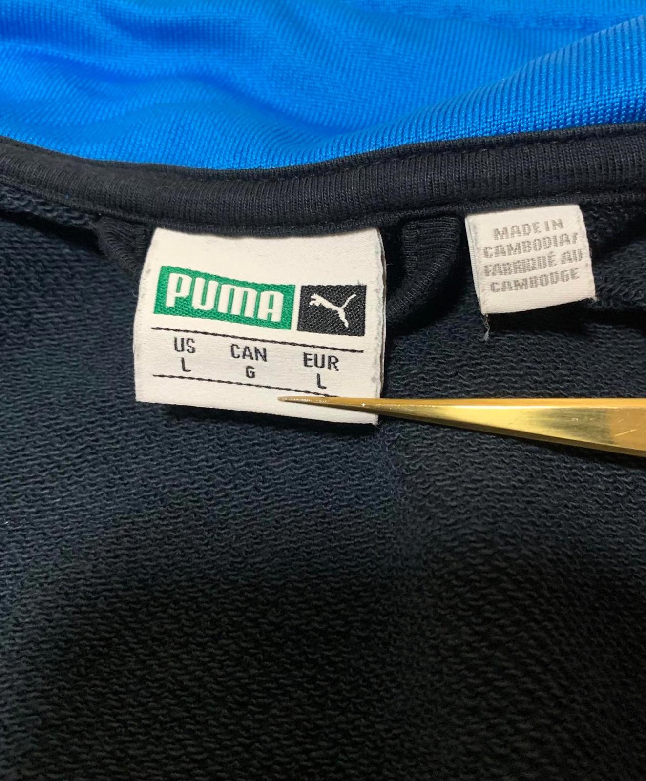 Puma Men's Size L Black Royal Blue Blue Track Jacket  Zip Up