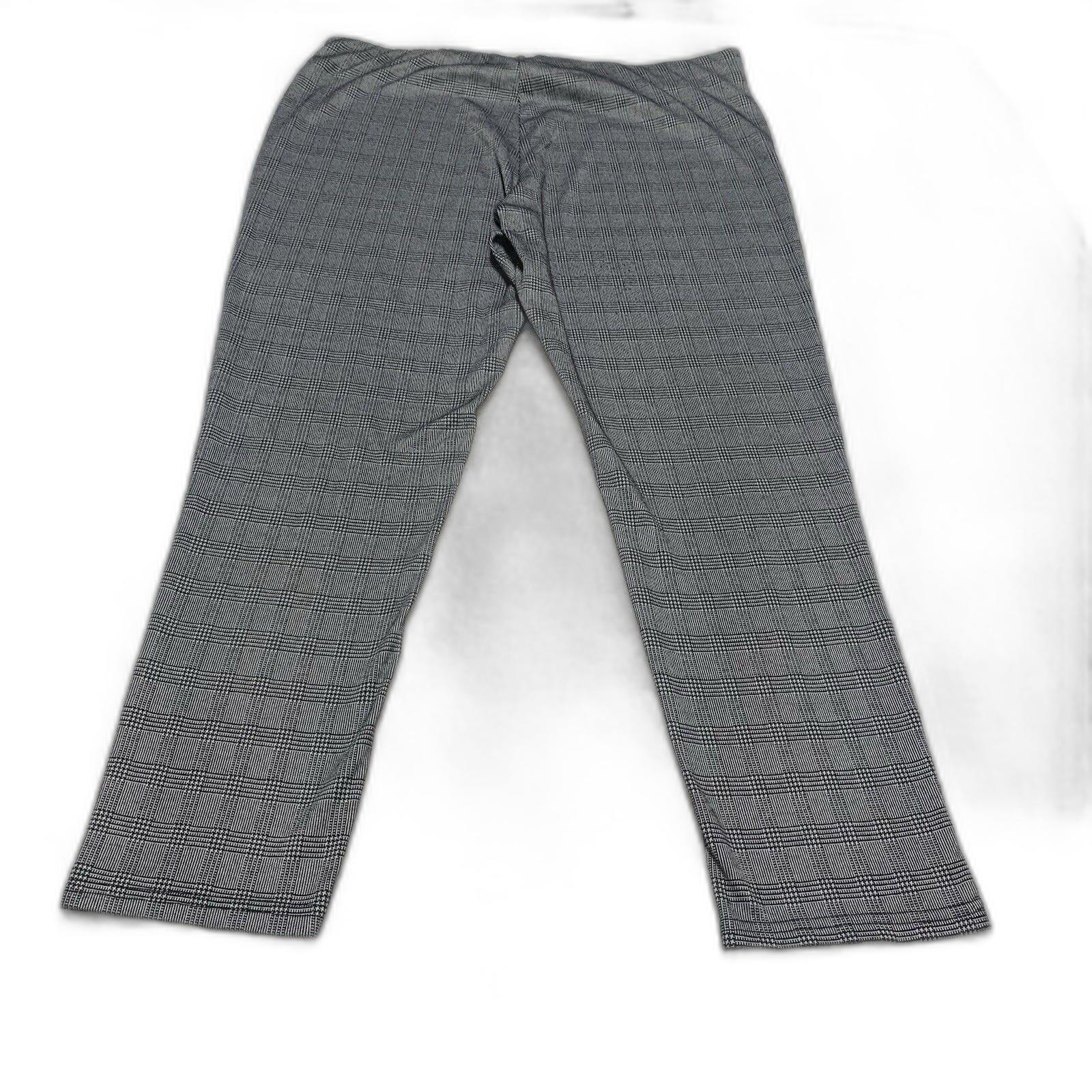 Maze Collection Pants Women's 3X Black Plaid Stretch Sewn