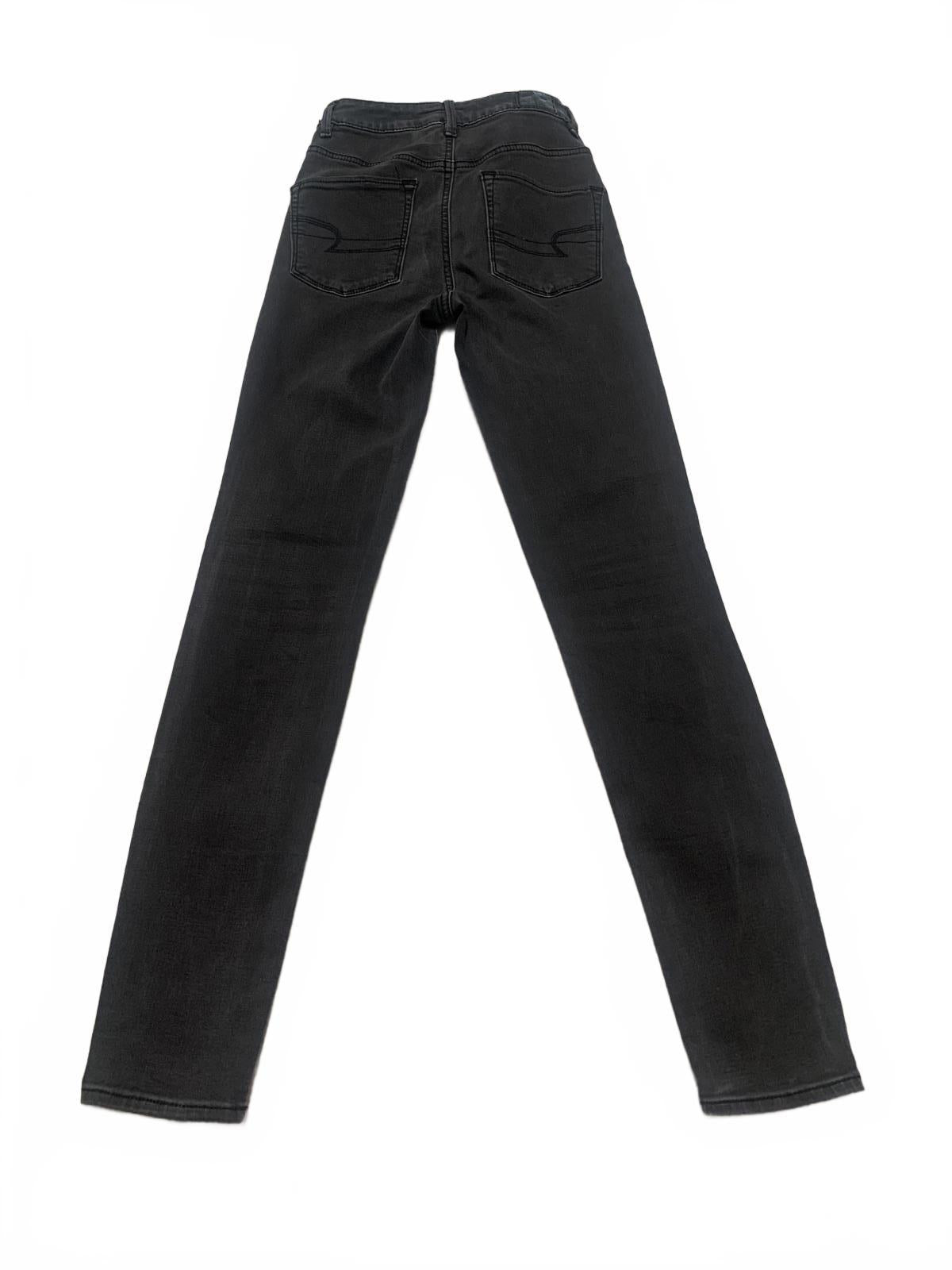 American Eagle Outfitters Women's Jeans Sz 00 Off Black Skinny Stretch  22 x 28