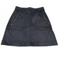 LOFT Petite Sze 00 Petite Suede Mini Skirt Zipper Pockets Charcoal Gray W 26.5