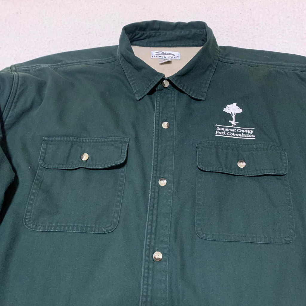 Vintage Tri Mountain Men's Green Fleece Jacket 3XL RN88051 Outdoor Workwear Y2K