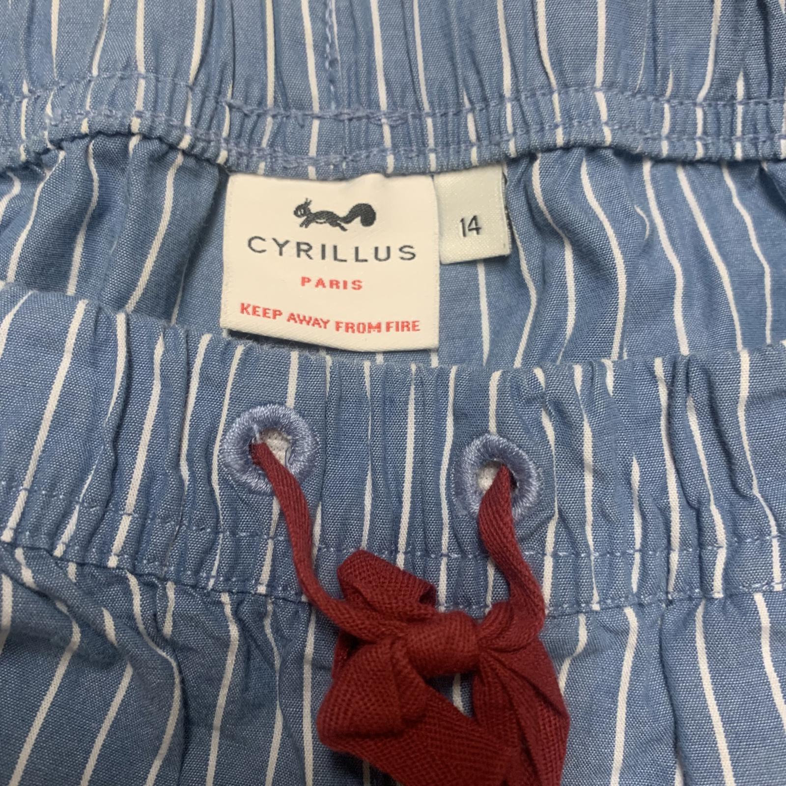 Cyrillus Paris Boys Sz 14A Blue Striped Lounge Pants Pajamas Cotton W25.5x29L
