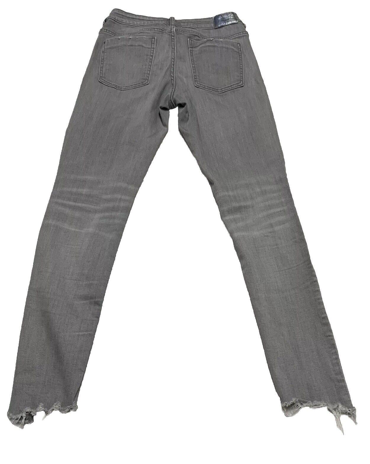 Zara Women's Size 6 Gray Light Wash Skinny Distressed Jeans
