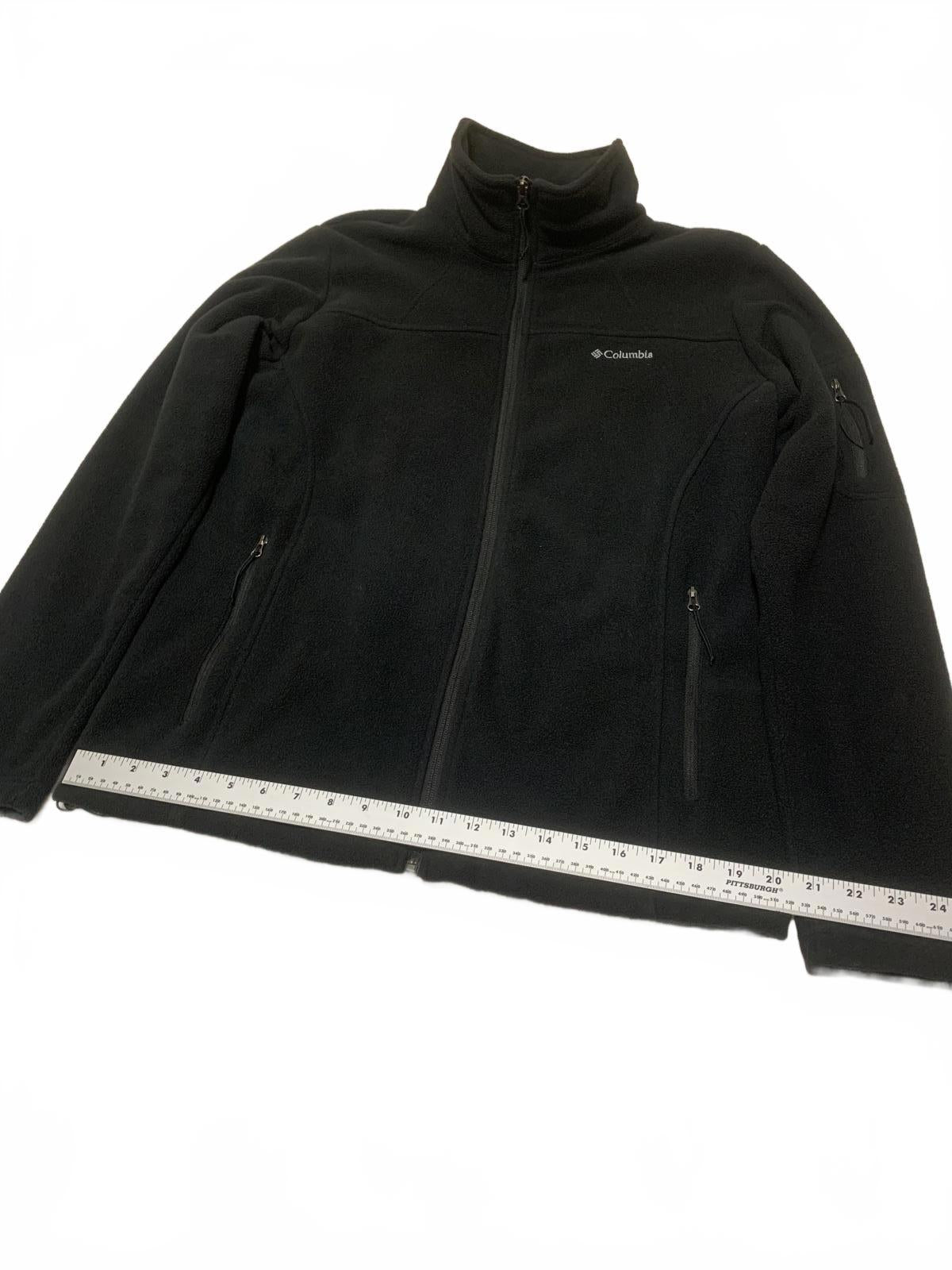 Columbia Women's Large Black Fleece Jacket Full Zip Outdoor Hiking Warm Layer