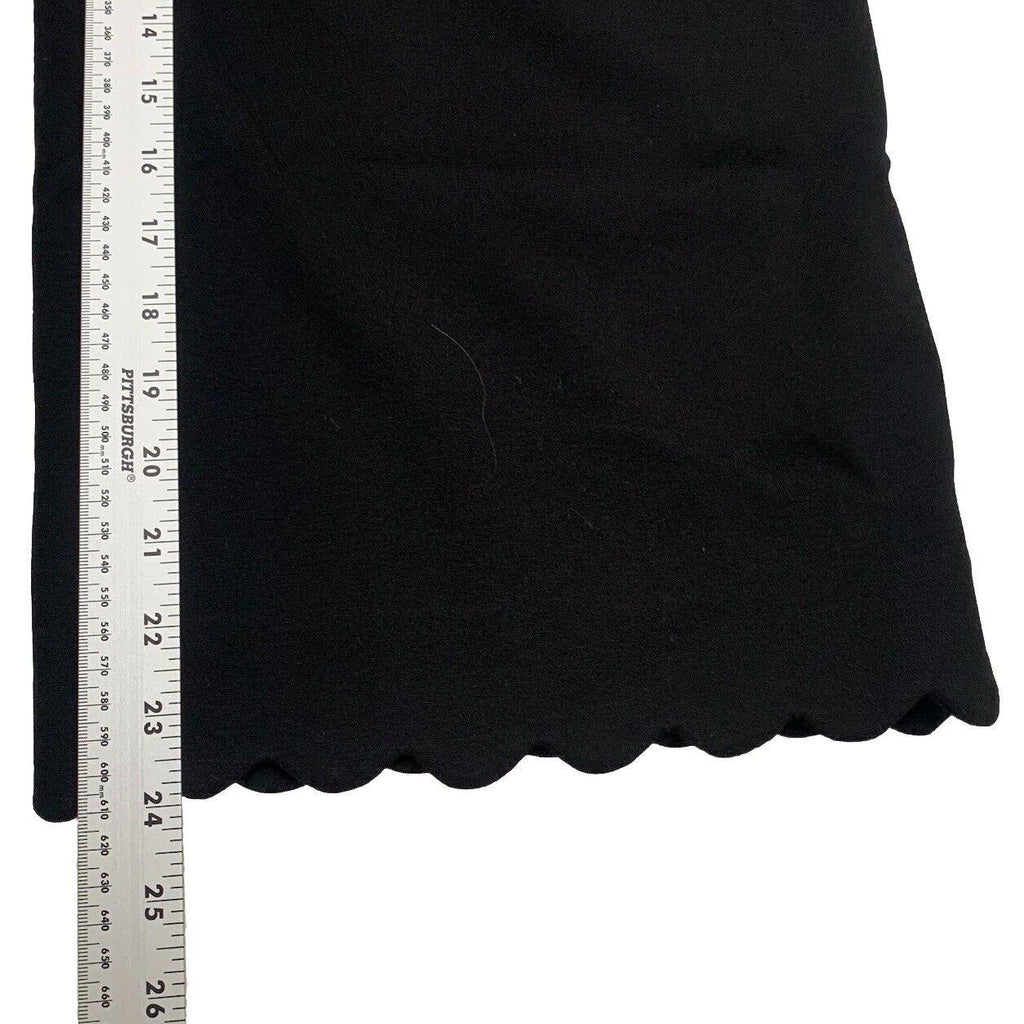 Club Monaco Wide Leg Scallop Hem Pants 8 Black