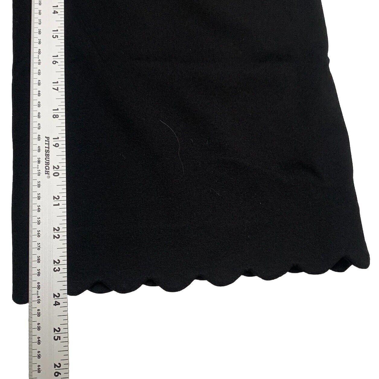Club Monaco Wide Leg Scallop Hem Pants 8 Black