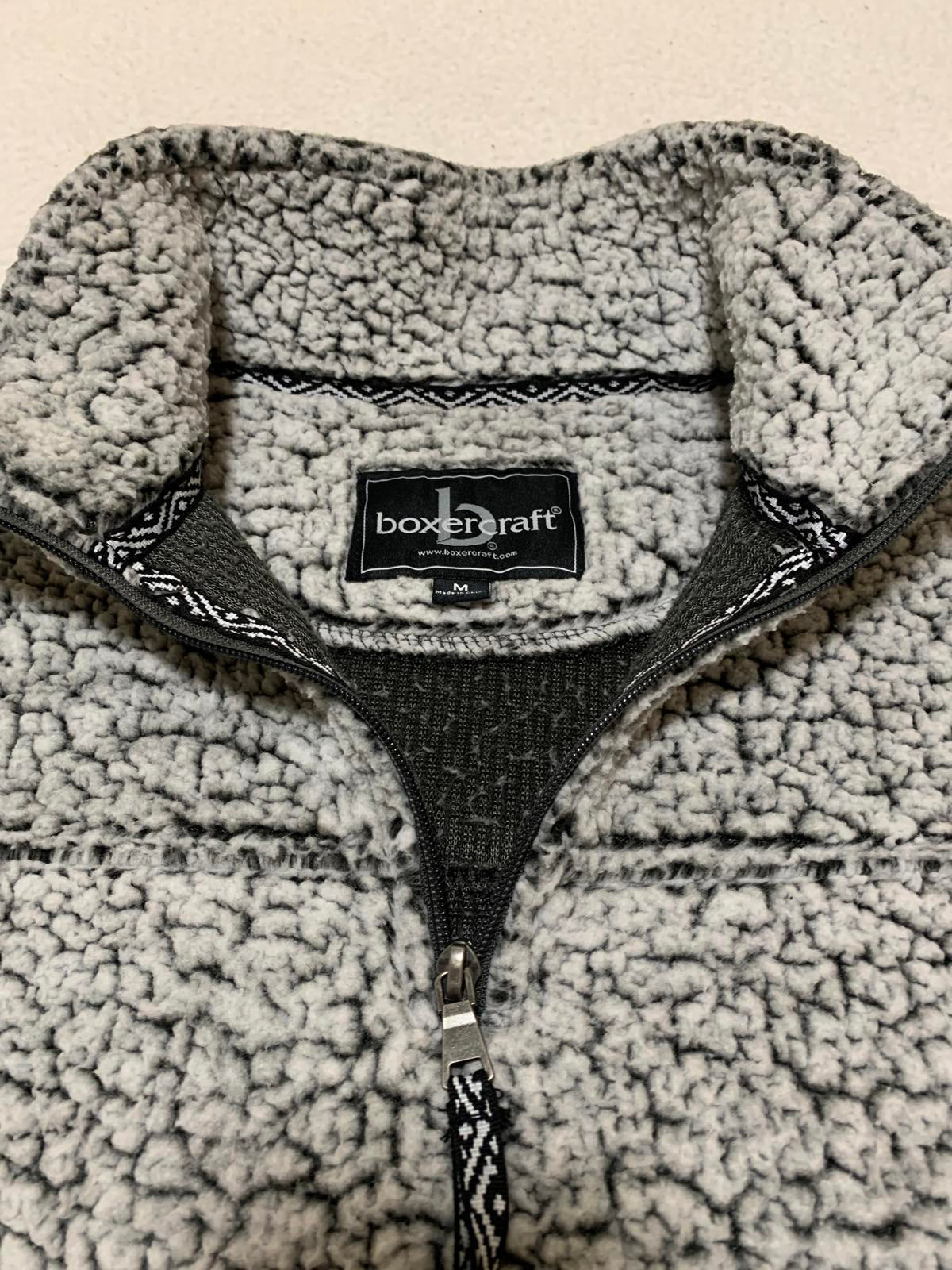 Boxercraft Men's Size M Gray Sherpa Fleece Quarter-Zip Pullover Jacket