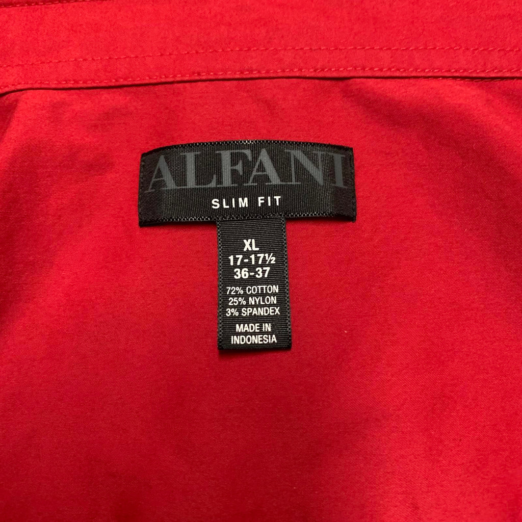Alfani Men’s Size XLarge Red Slim Fit Button-up Dress Shirt