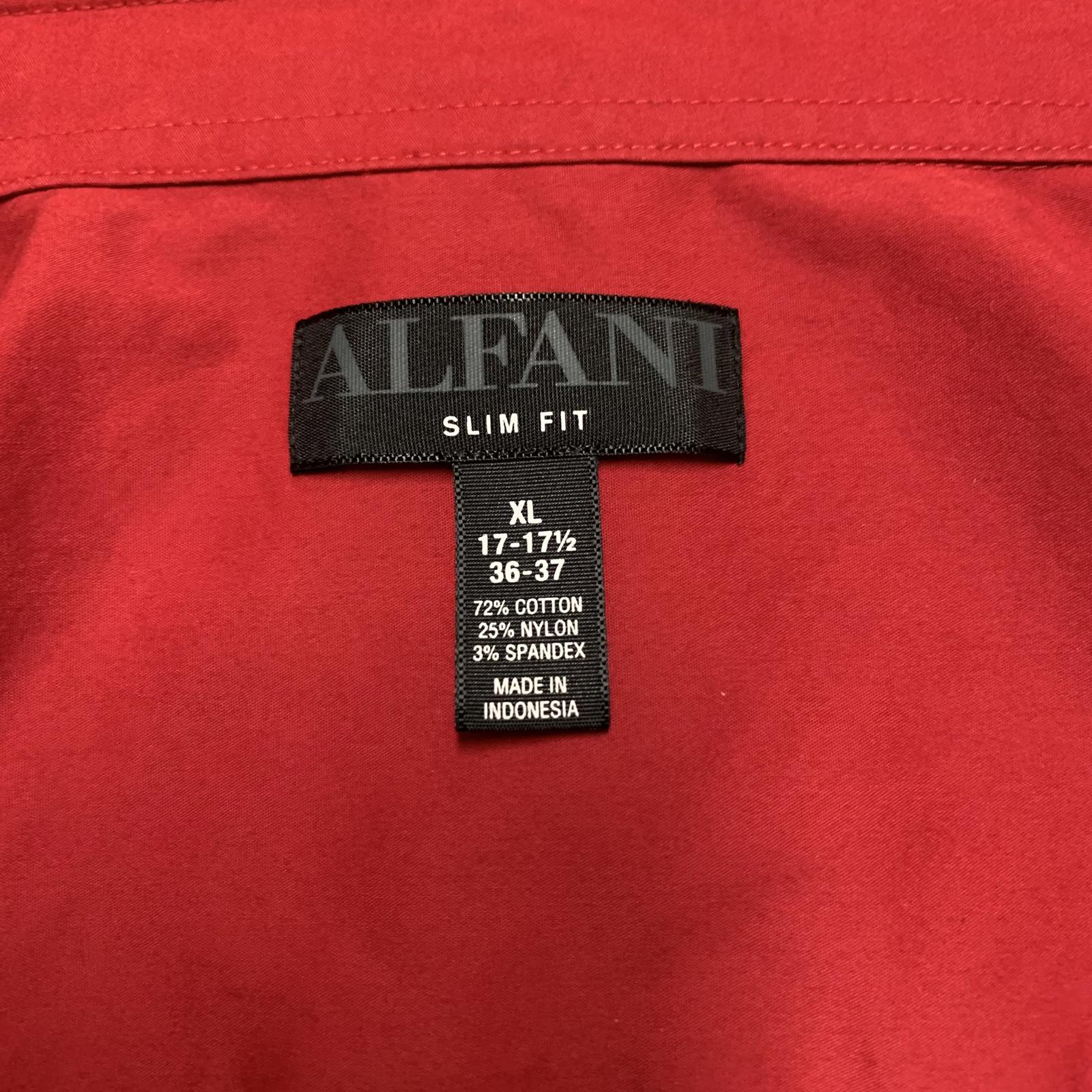 Alfani Men’s Size XLarge Red Slim Fit Button-up Dress Shirt
