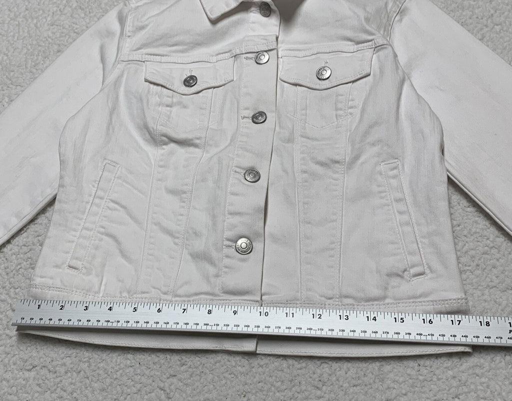 Nine West Jeans Women’s Small White Denim Sarah Jacket Buttons