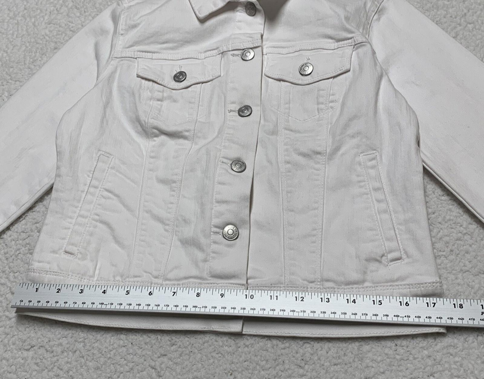 Nine West Jeans Women’s Small White Denim Sarah Jacket Buttons
