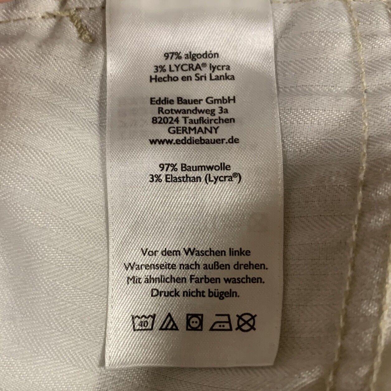 Eddie Bauer Pants Women's Size 12 Khaki Curvy  Crop Chino Straight W33.5x23.5L