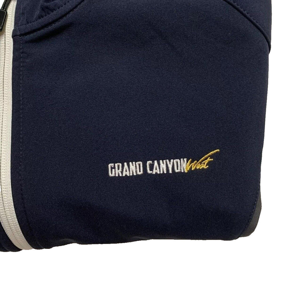 Landway Men's Medium Navy/Gray Hood Soft Shell Full-Zip Fleece Lined Golf Jacket