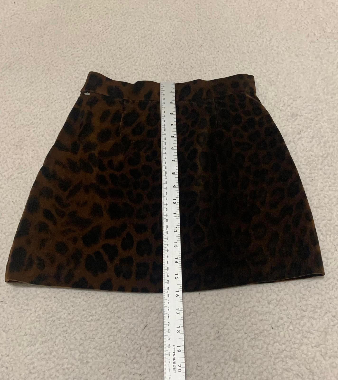 Zara TRF Women's Velvet Leopard Print Mini Skirt XS Brown Black Y2K Retro