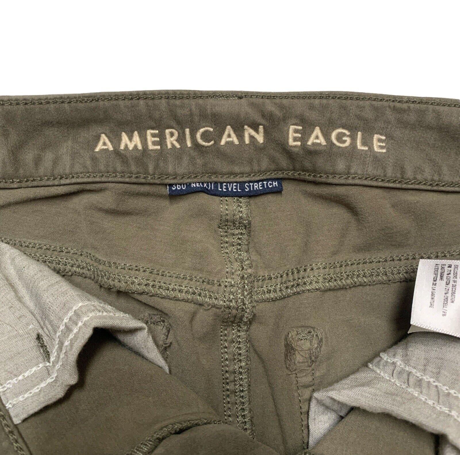 American Eagle Women's Sz 2 Reg  Grayish Green Super High Rise Stretch Jegging