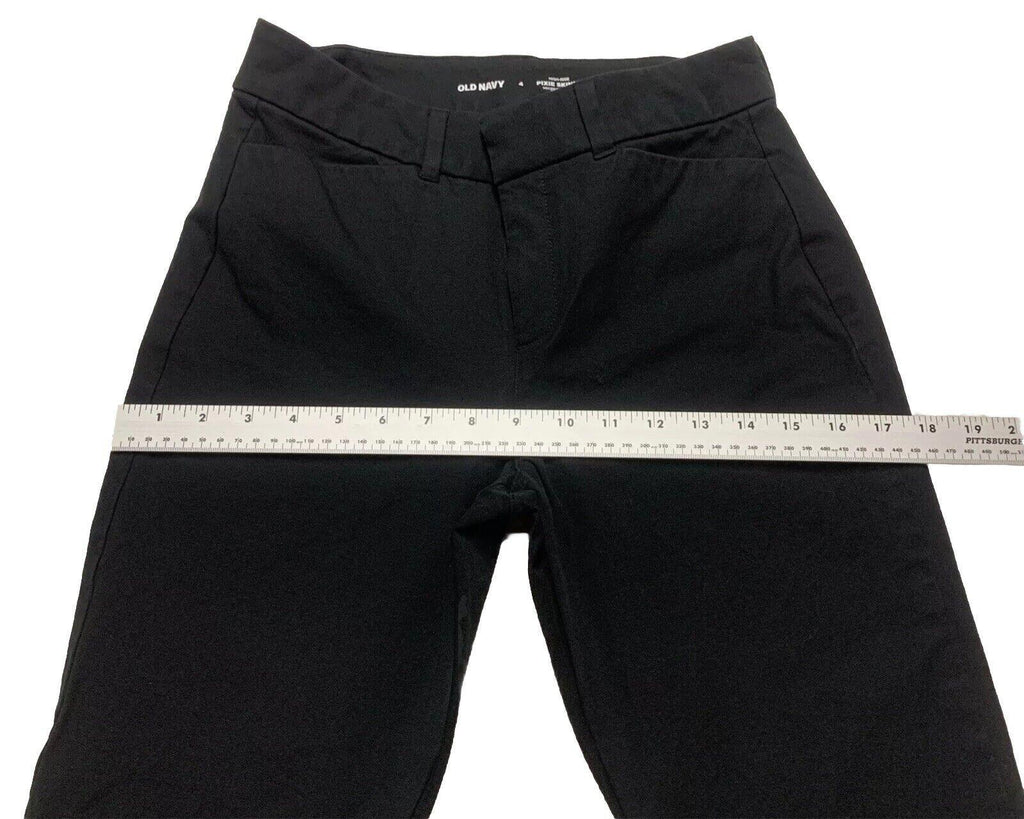 Old Navy Women’s Size 4 Black High Rise Pixie Skinny Trouser Pants Pocket Slacks
