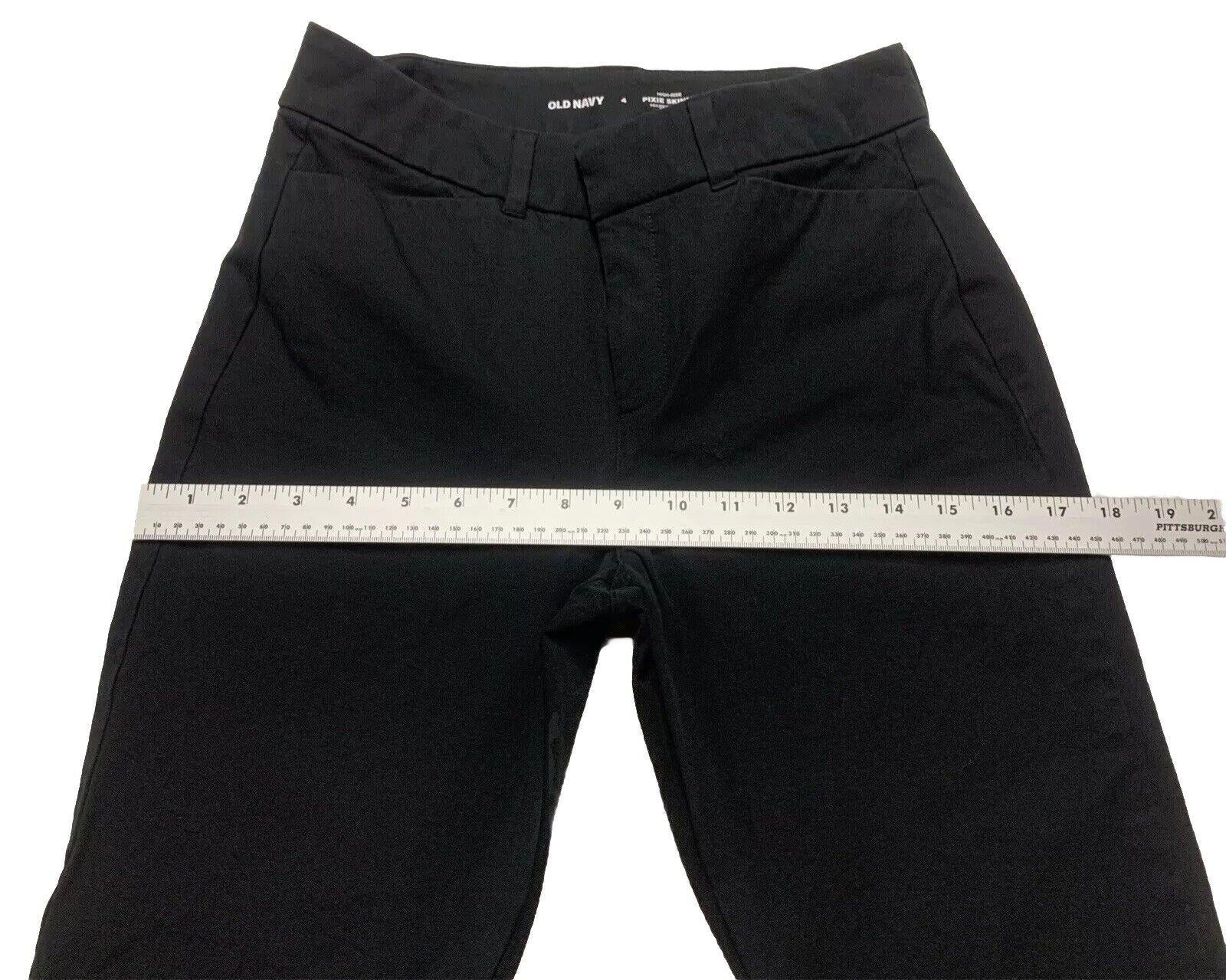 Old Navy Women’s Size 4 Black High Rise Pixie Skinny Trouser Pants Pocket Slacks