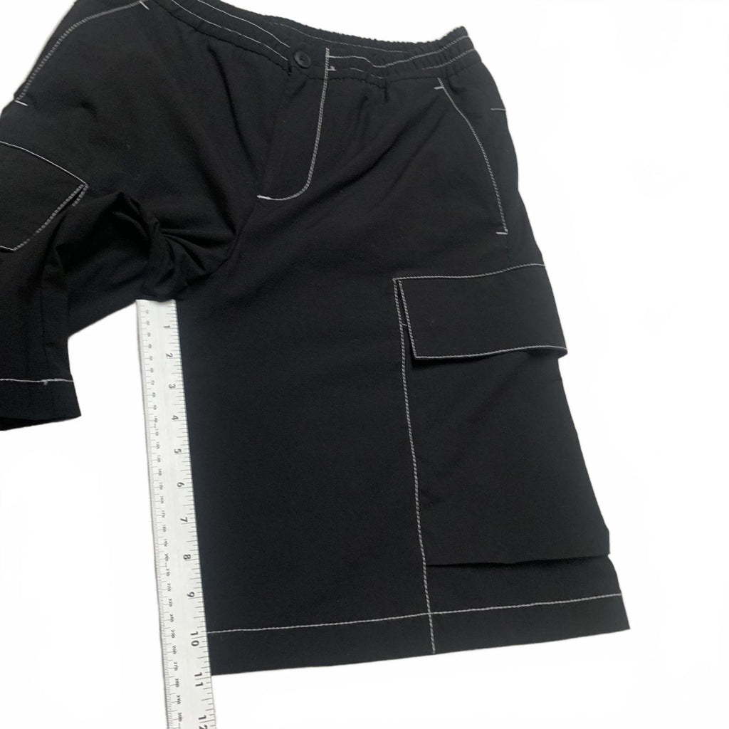 Zara Mens Sz Small Black Cargo Shorts Side Pockets W28
