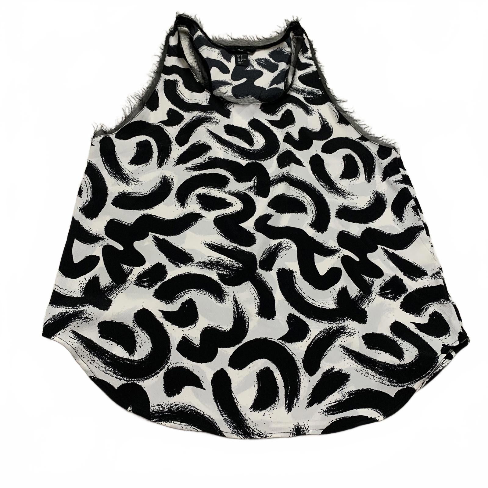 H&M Womens Size 8 Black White Abstract Print Women's Tank Top