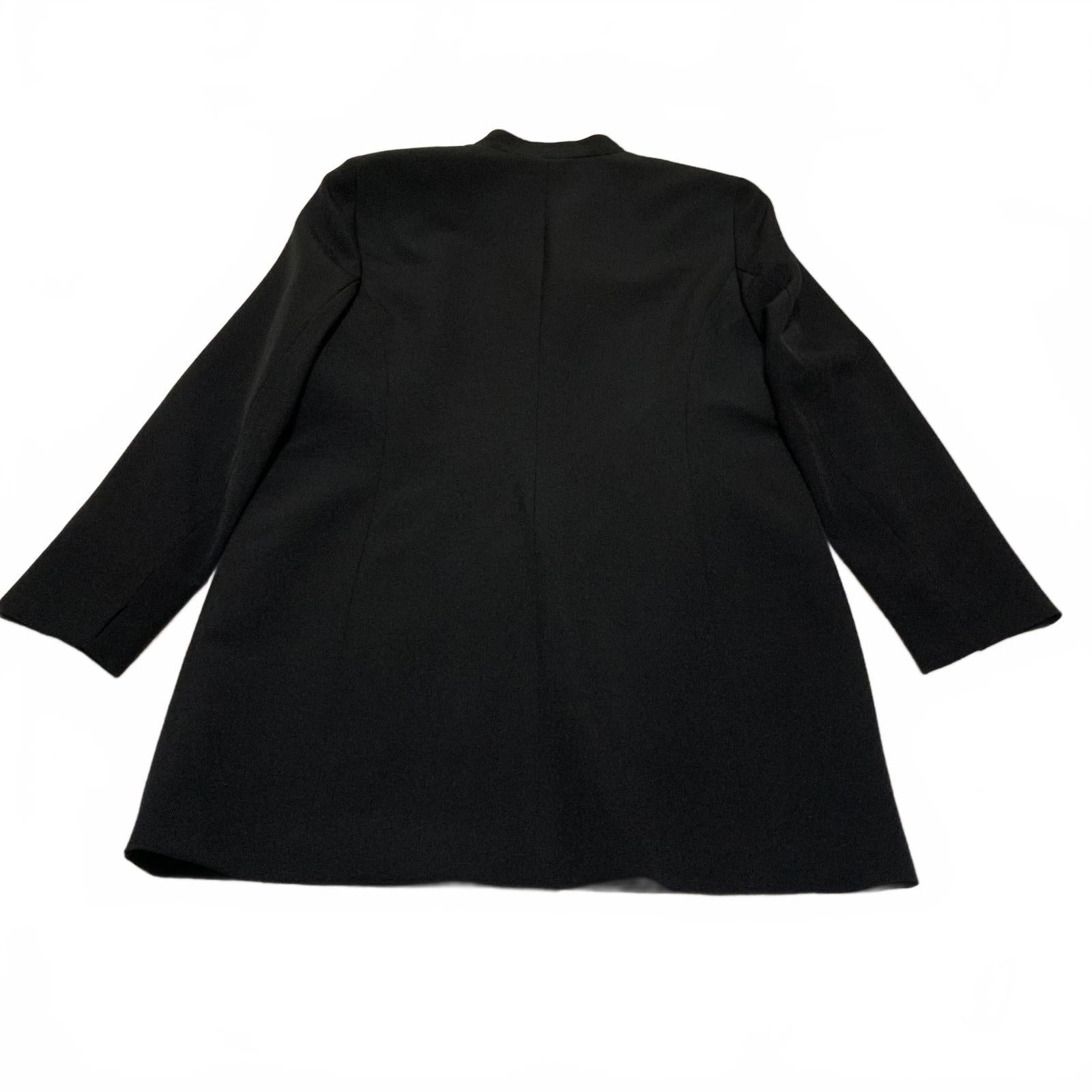 Kasper Women's Black Open Front Blazer Jacket Size 12 Lined Career Work Office